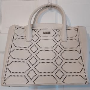 Aimee Kestenberg White Studded Large Leather Handbag.